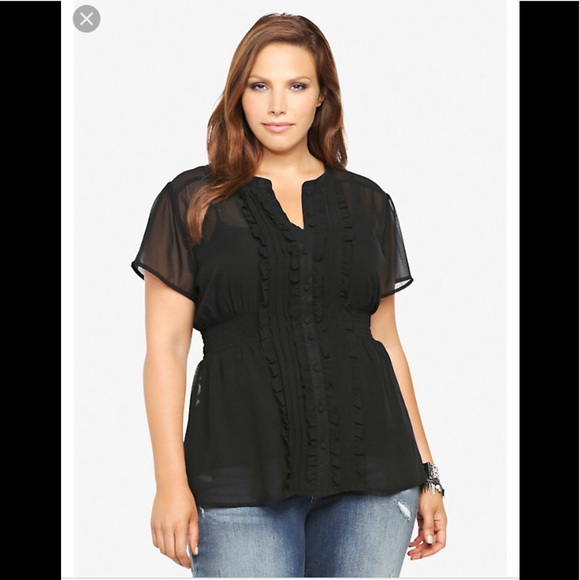 torrid Tops - Torrid ruffled chiffon empire waist blouse